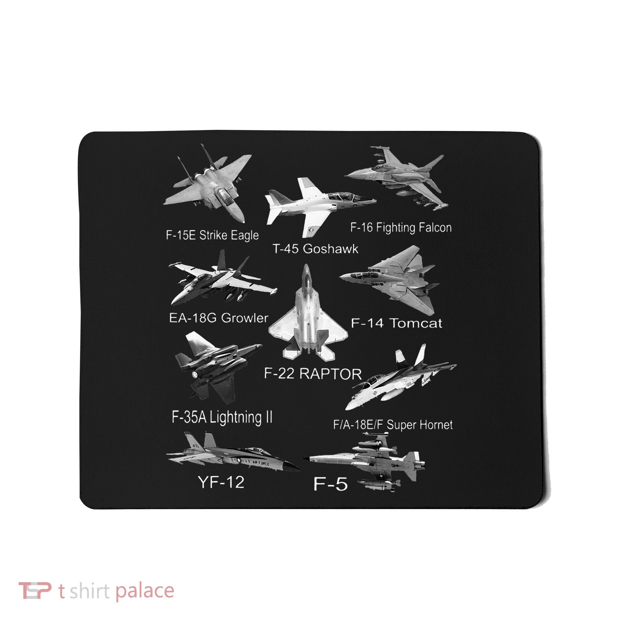 American Fighters Jets F22 Raptor F14 Tomcat Plane Spotting Mousepad