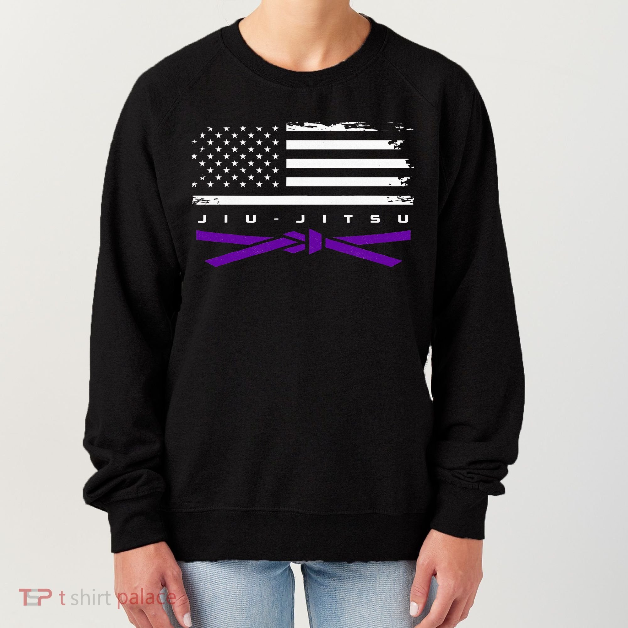 American Flag Jiu Jitsu Apparel Purple Belt Jiu Jitsu Women's Sweatshirt