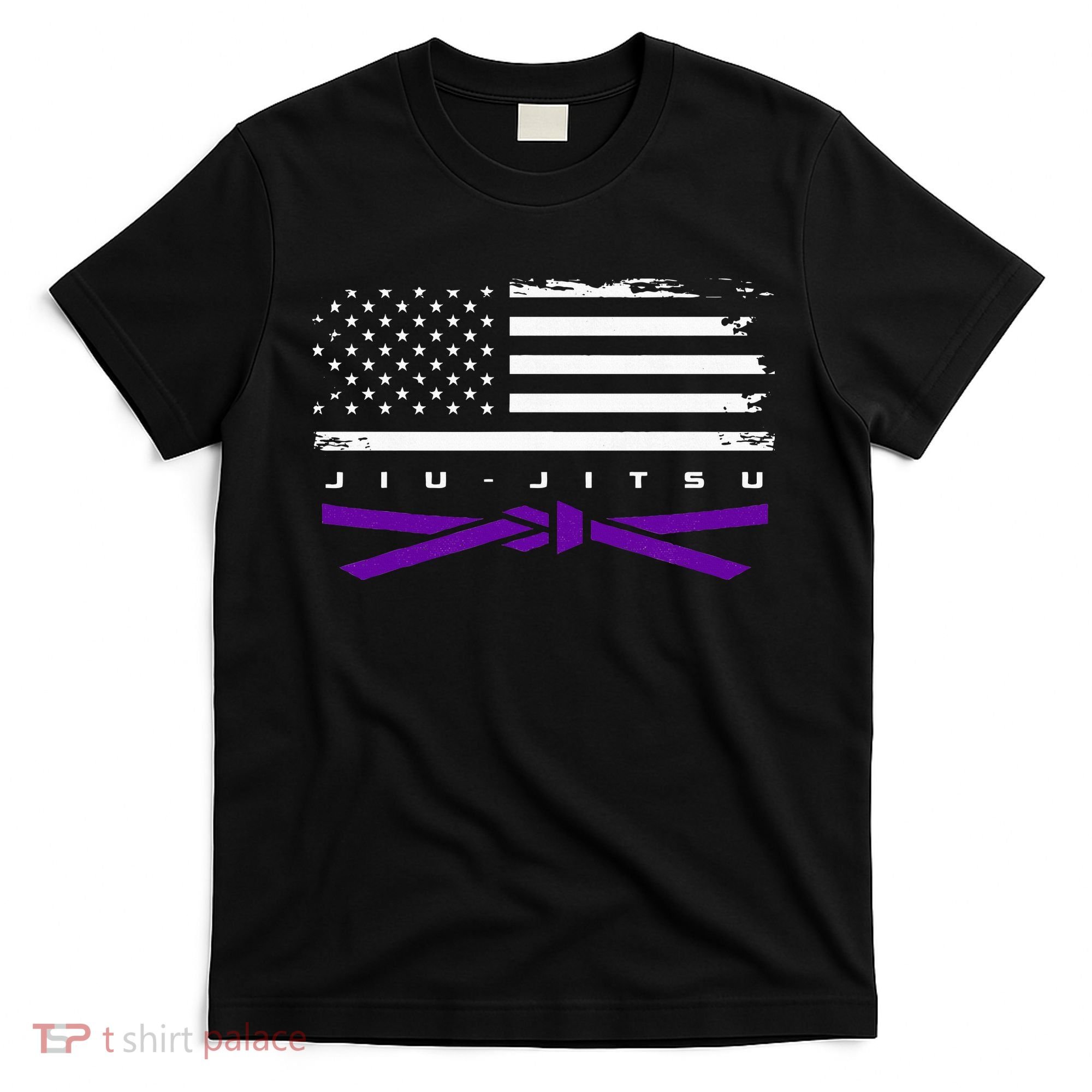 American Flag Jiu Jitsu Apparel Purple Belt Jiu Jitsu T-Shirt