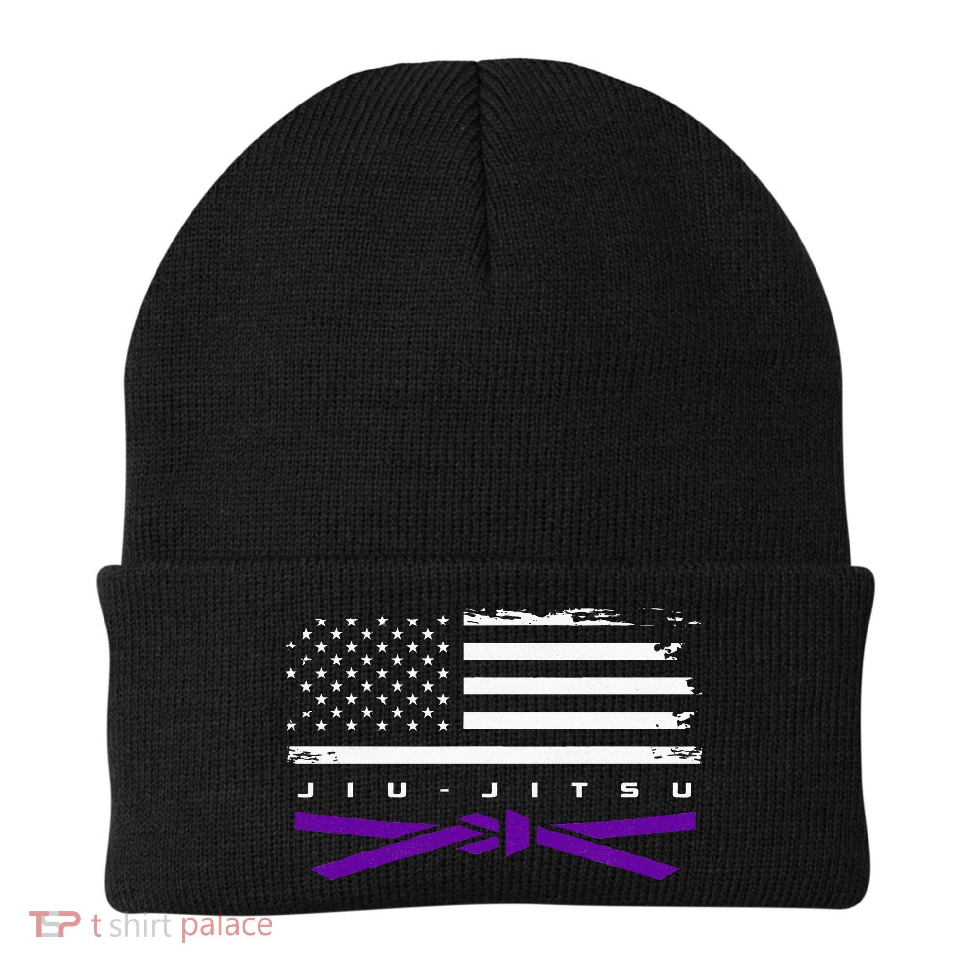 American Flag Jiu Jitsu Apparel Purple Belt Jiu Jitsu Beanie