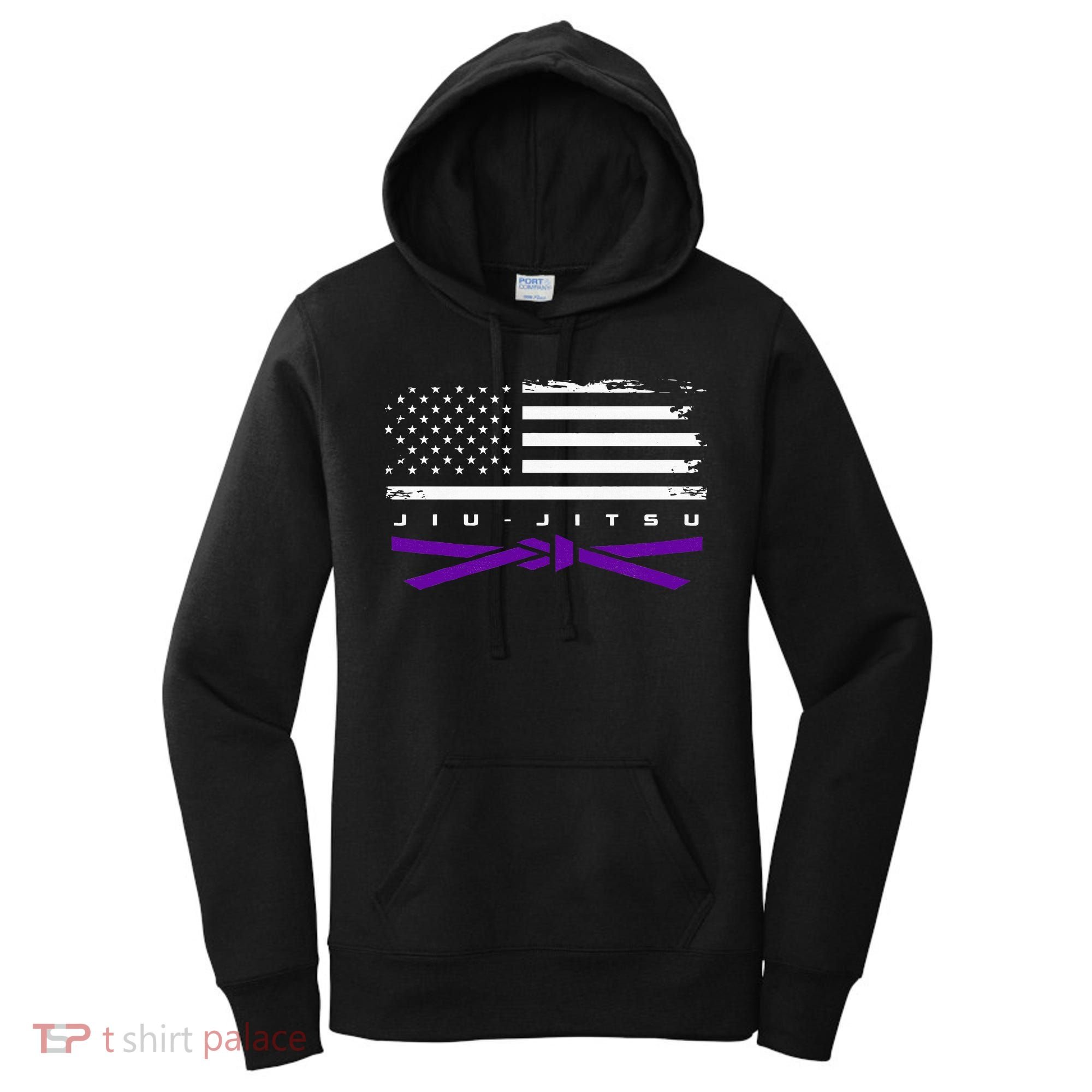 American Flag Jiu Jitsu Apparel Purple Belt Jiu Jitsu Women's Hoodie