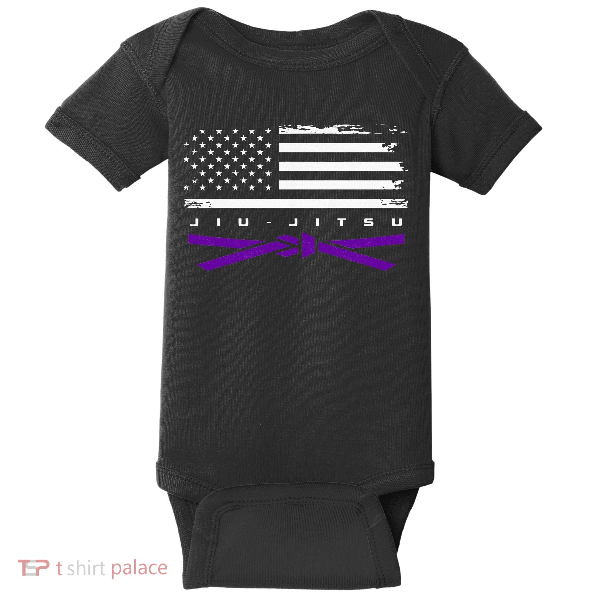 American Flag Jiu Jitsu Apparel Purple Belt Jiu Jitsu Baby Bodysuit