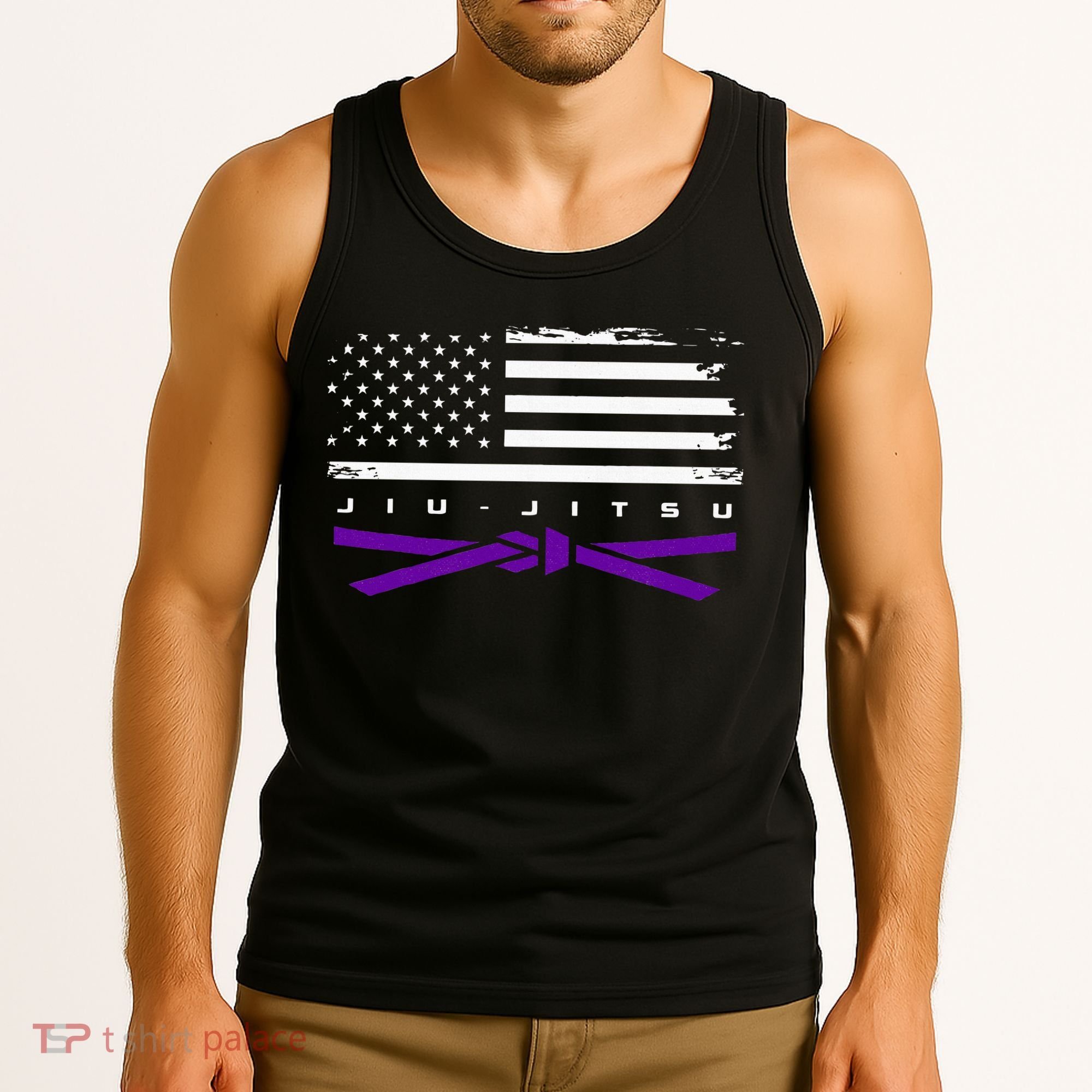 American Flag Jiu Jitsu Apparel Purple Belt Jiu Jitsu Tank Top