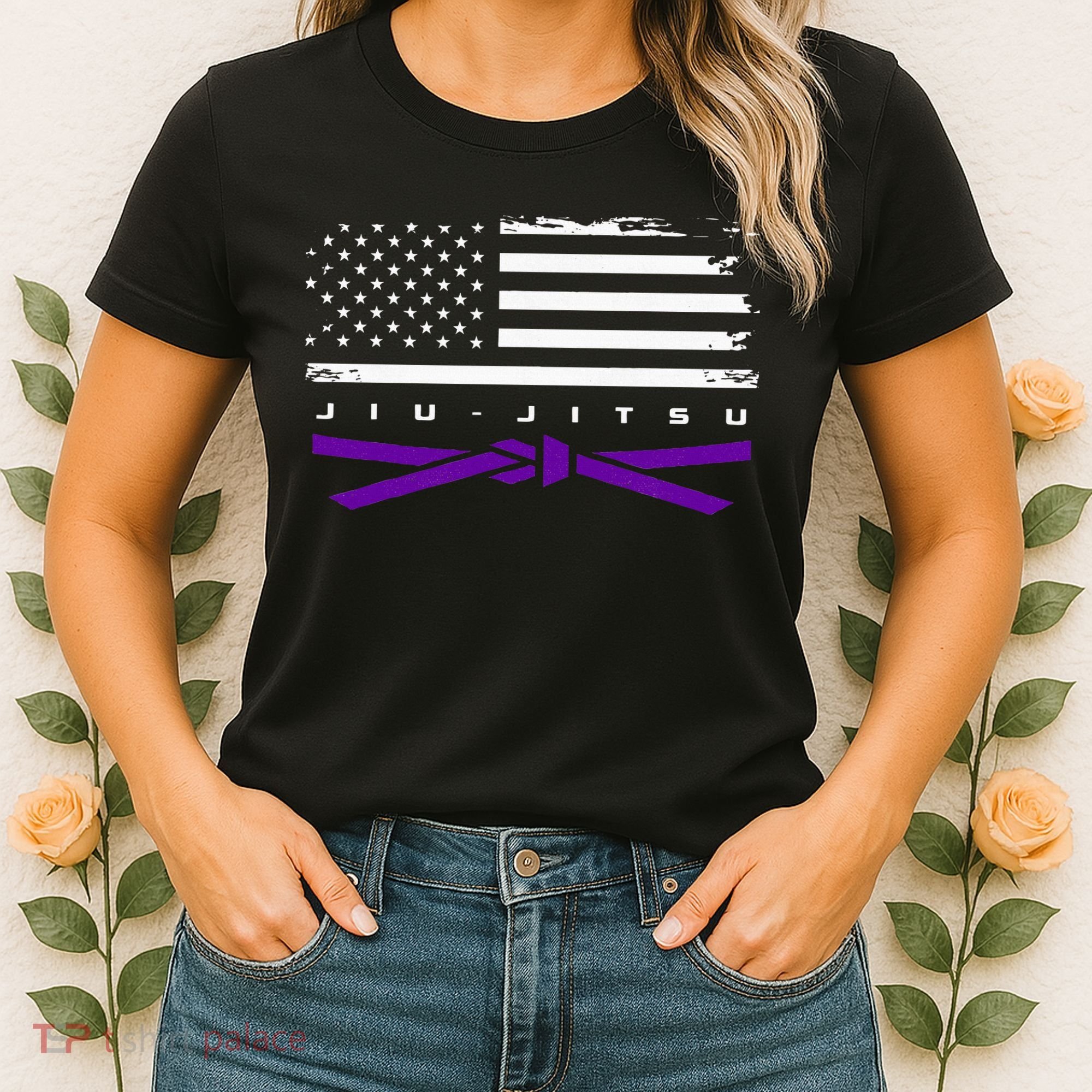 American Flag Jiu Jitsu Apparel Purple Belt Jiu Jitsu Women's T-Shirt
