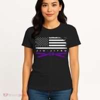 American Flag Jiu Jitsu Apparel Purple Belt Jiu Jitsu Women's T-Shirt thumb 4