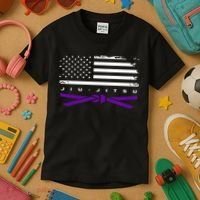 American Flag Jiu Jitsu Apparel Purple Belt Jiu Jitsu Kids T-Shirt thumb 3