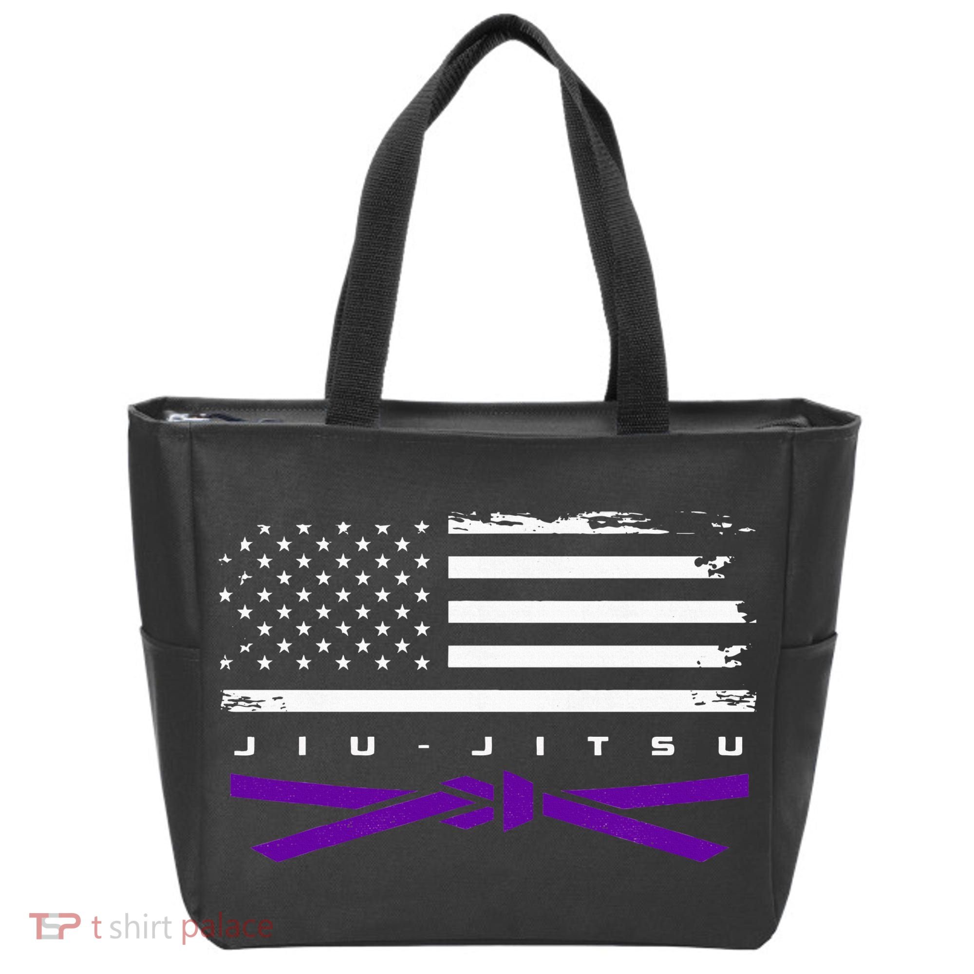 American Flag Jiu Jitsu Apparel Purple Belt Jiu Jitsu Tote Bag