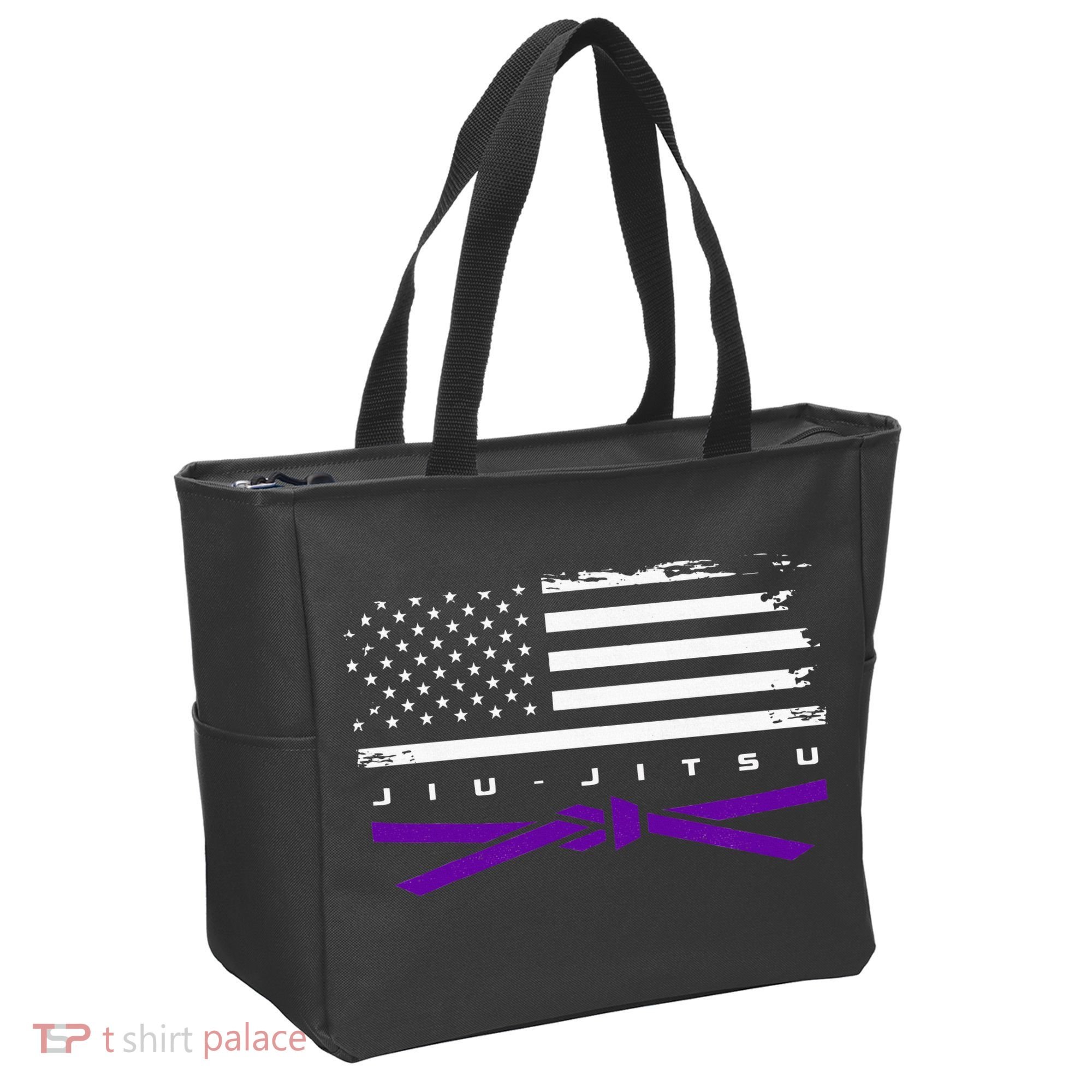 American Flag Jiu Jitsu Apparel Purple Belt Jiu Jitsu Tote Bag
