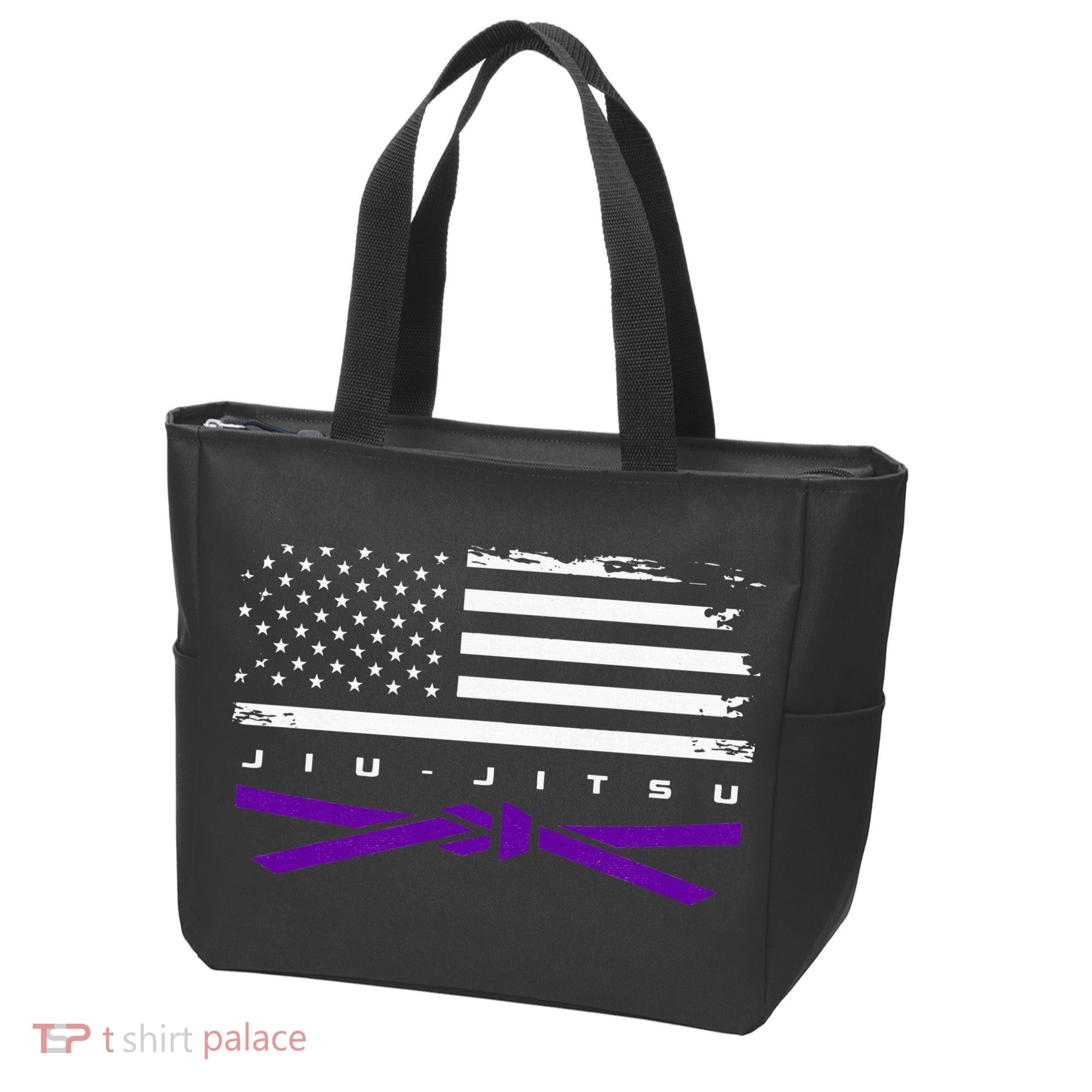 American Flag Jiu Jitsu Apparel Purple Belt Jiu Jitsu Tote Bag