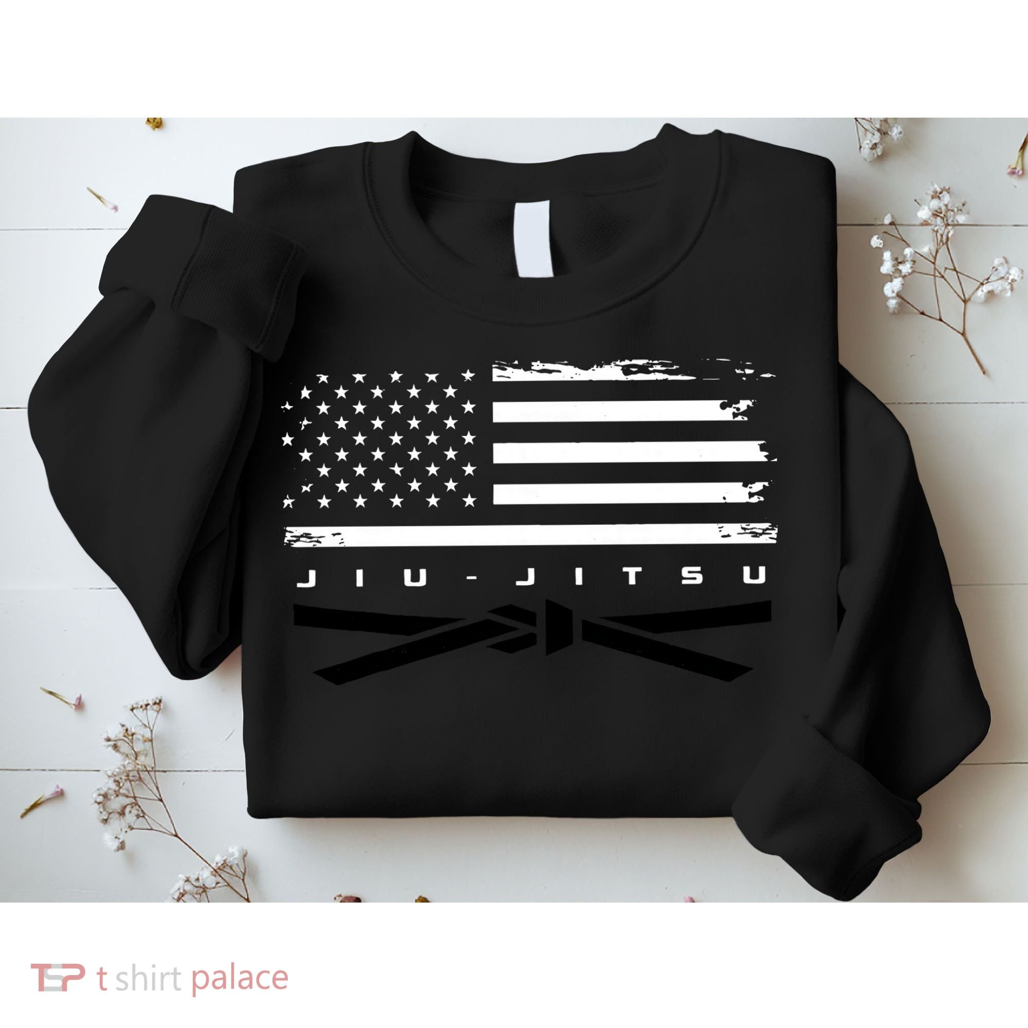 American Flag Jiu Jitsu Black Belt Ranking Bjj Jiujitsu Sweatshirt