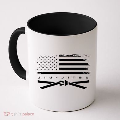American Flag Jiu Jitsu Black Belt Ranking Bjj Jiujitsu Coffee Mug