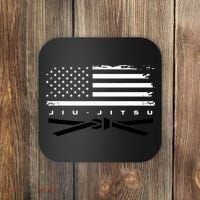 American Flag Jiu Jitsu Black Belt Ranking Bjj Jiujitsu Coaster thumb 0