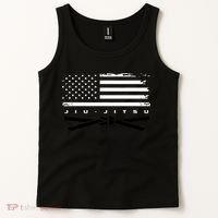 American Flag Jiu Jitsu Black Belt Ranking Bjj Jiujitsu Tank Top thumb 2