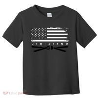 American Flag Jiu Jitsu Black Belt Ranking Bjj Jiujitsu Toddler T-Shirt thumb 0