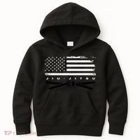 American Flag Jiu Jitsu Black Belt Ranking Bjj Jiujitsu Kids Hoodie thumb 0