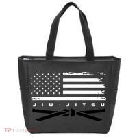 American Flag Jiu Jitsu Black Belt Ranking Bjj Jiujitsu Tote Bag thumb 0
