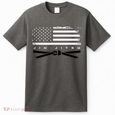 American Flag Jiu Jitsu Black Belt Ranking Bjj Jiujitsu T-Shirt