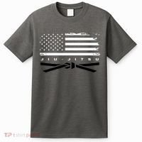 American Flag Jiu Jitsu Black Belt Ranking Bjj Jiujitsu T-Shirt thumb 0