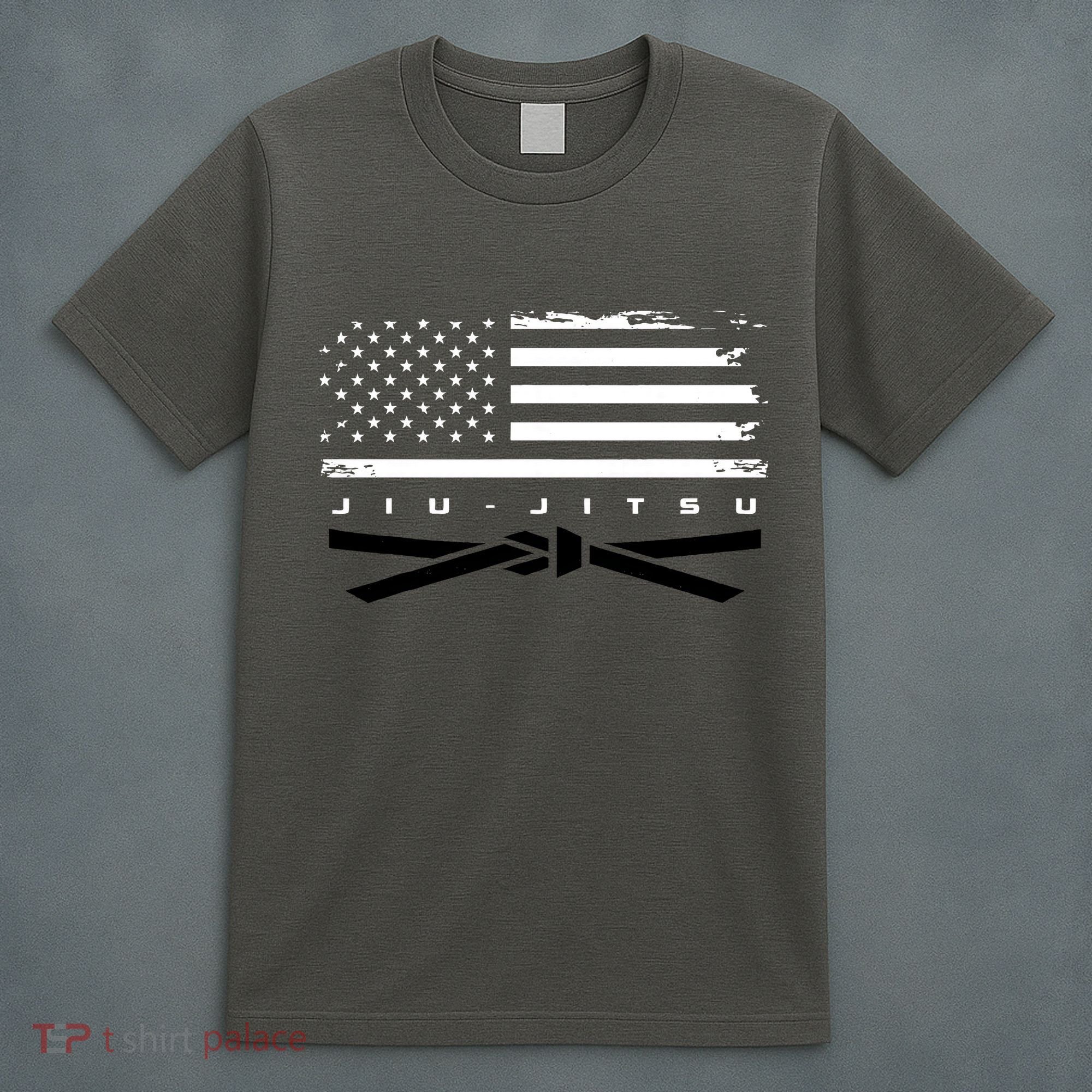 American Flag Jiu Jitsu Black Belt Ranking Bjj Jiujitsu T-Shirt