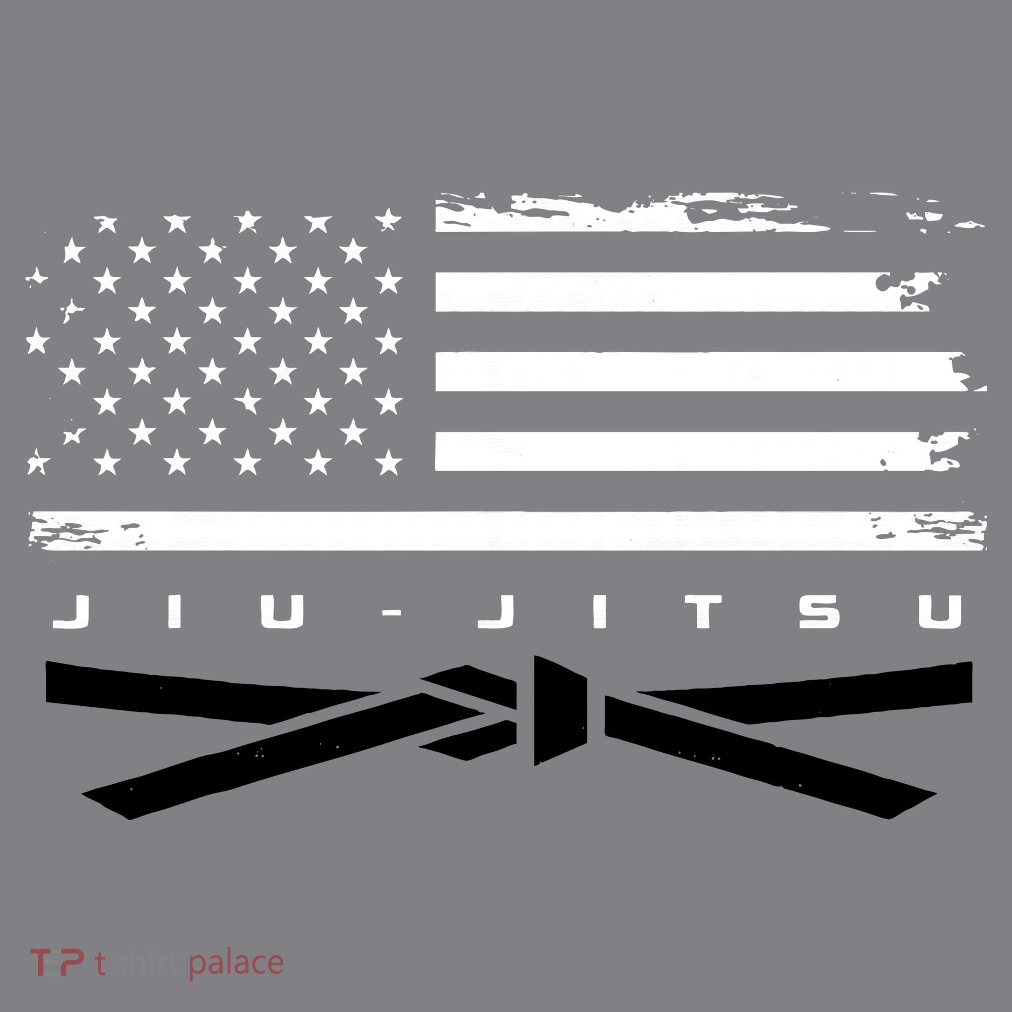 American Flag Jiu Jitsu Black Belt Ranking Bjj Jiujitsu T-Shirt