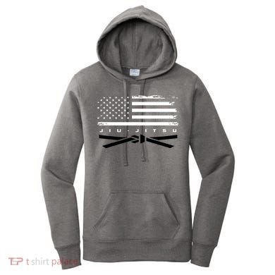 American Flag Jiu Jitsu Black Belt Ranking Bjj Jiujitsu Women's Hoodie