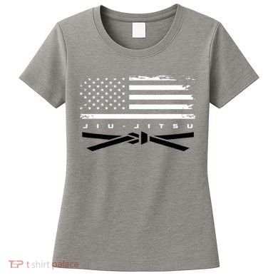 American Flag Jiu Jitsu Black Belt Ranking Bjj Jiujitsu Women's T-Shirt
