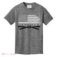 American Flag Jiu Jitsu Black Belt Ranking Bjj Jiujitsu Kids T-Shirt thumb 0