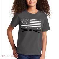 American Flag Jiu Jitsu Black Belt Ranking Bjj Jiujitsu Kids T-Shirt thumb 2