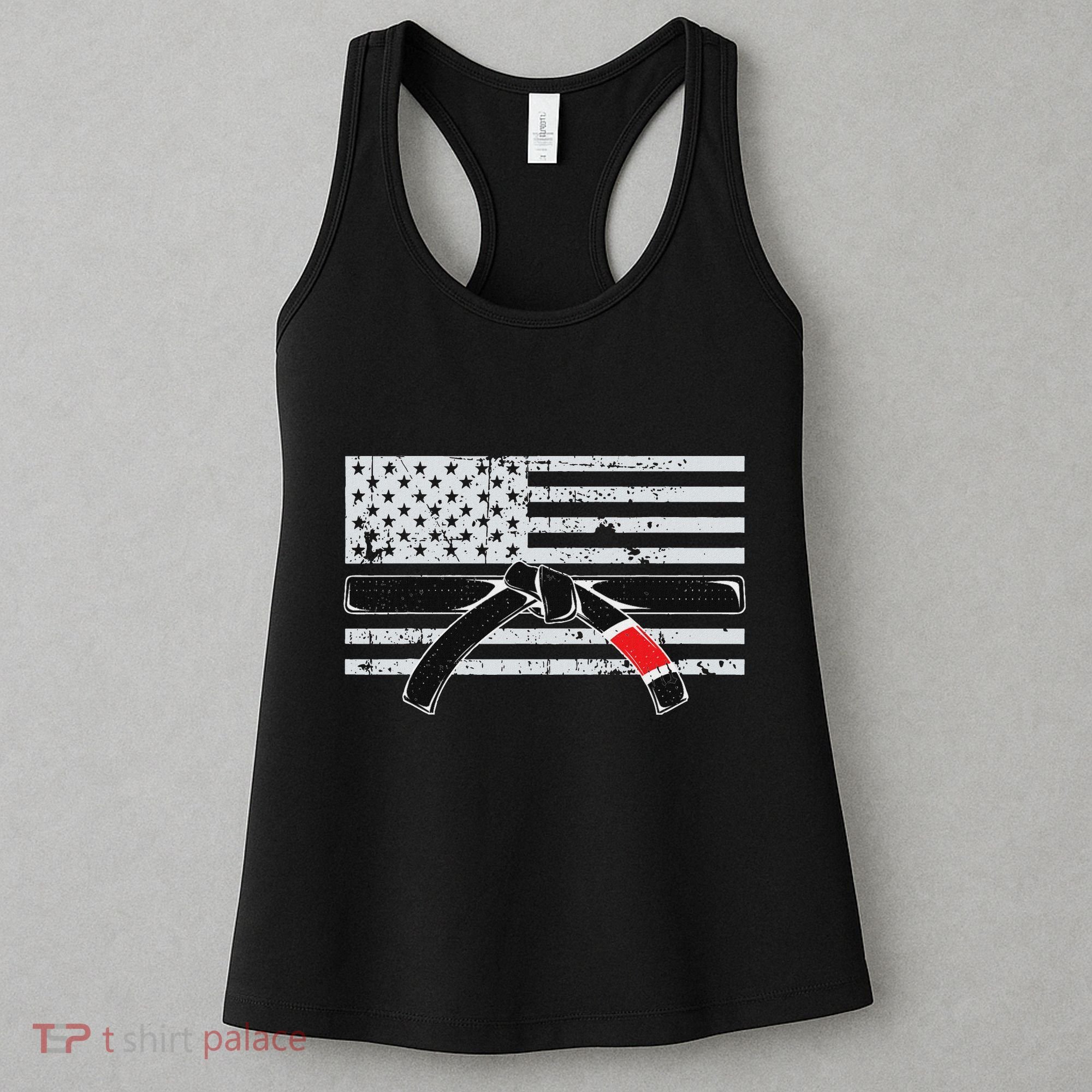 American Flag Jiu Jitsu Black Belt Ranking Bjj Jiujitsu Gift Women's Tank Top