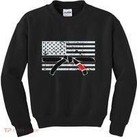 American Flag Jiu Jitsu Black Belt Ranking Bjj Jiujitsu Gift Kids Sweatshirt thumb 0