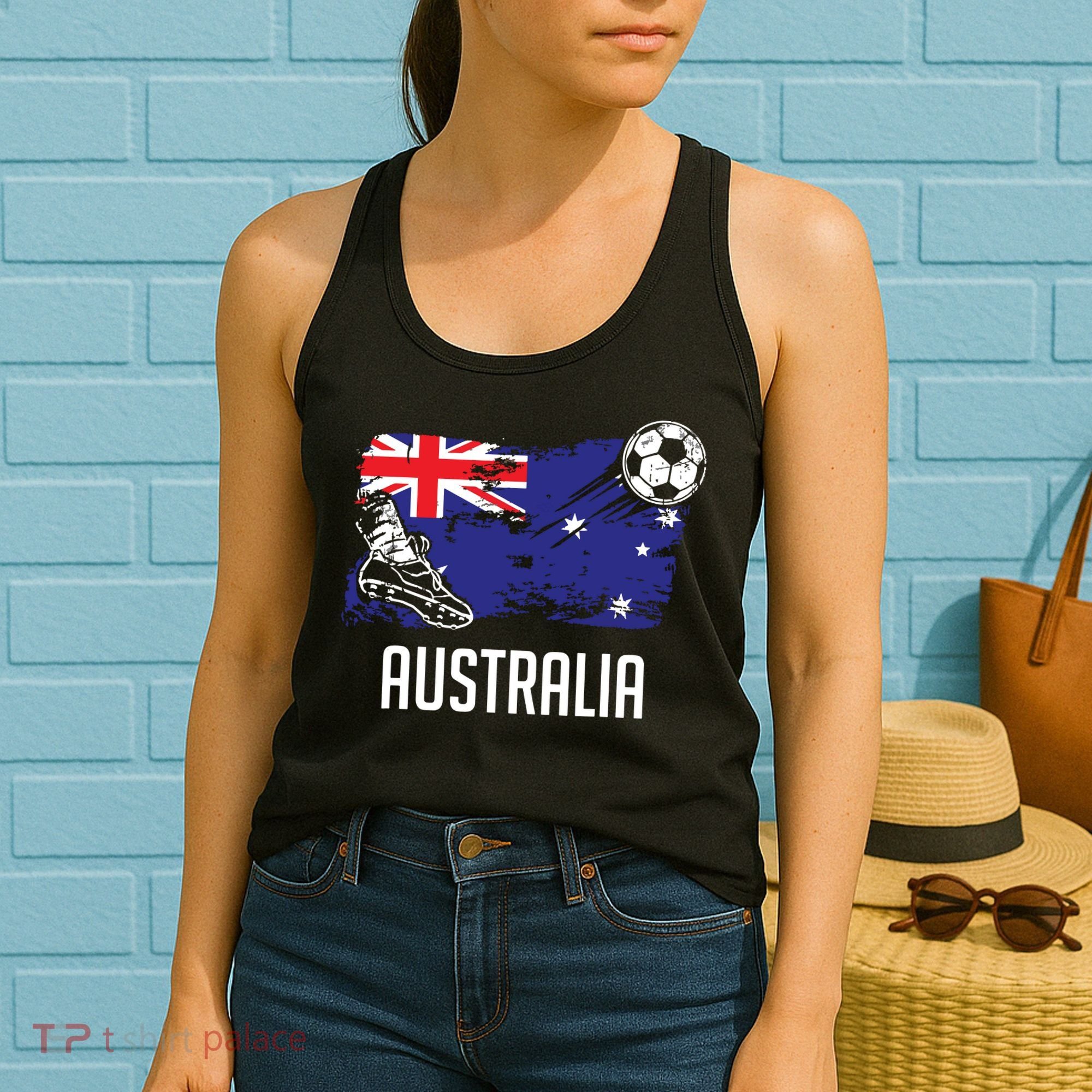 Australia Flag Jersey Australian Soccer Team Australian Women's Tank Top