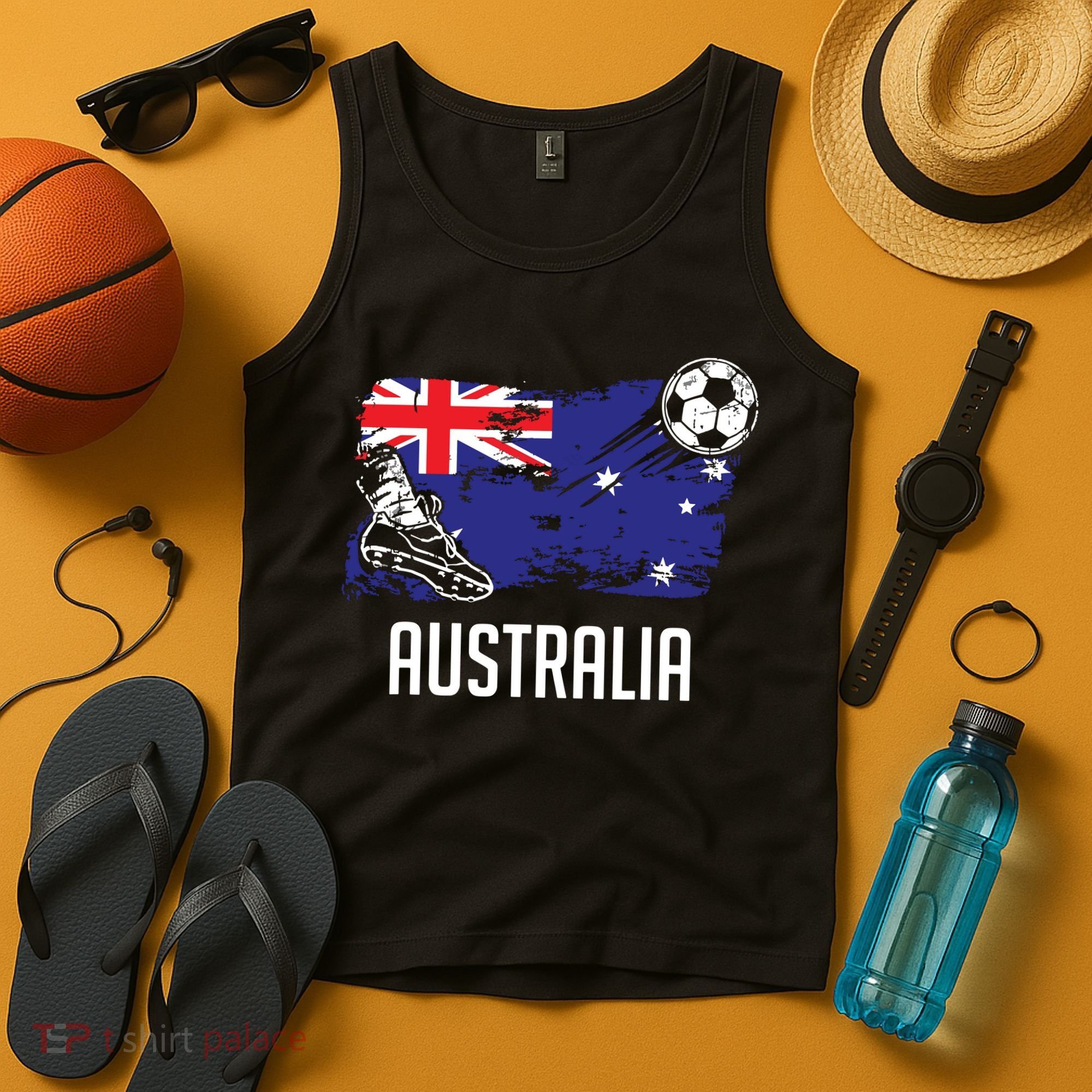 Australia Flag Jersey Australian Soccer Team Australian Tank Top