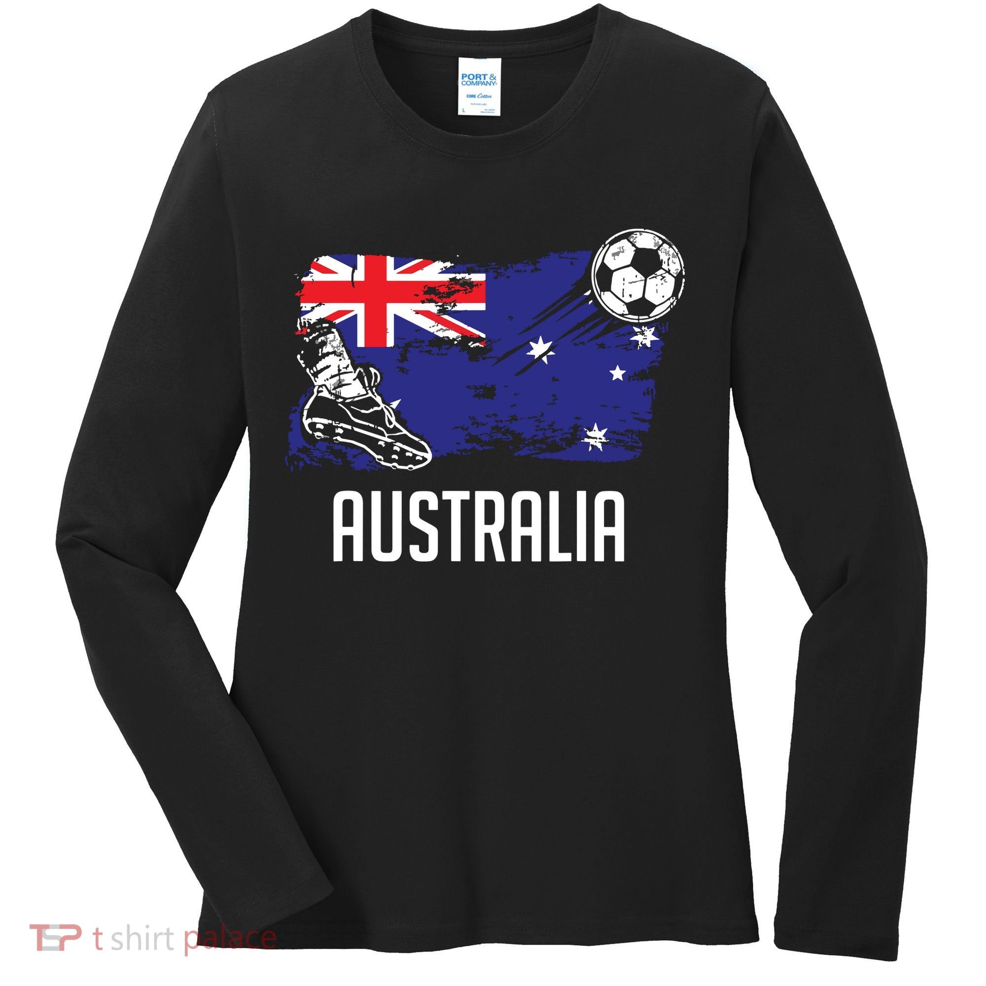 Australia Flag Jersey Australian Soccer Team Australian Women's Long Sleeve Shirt