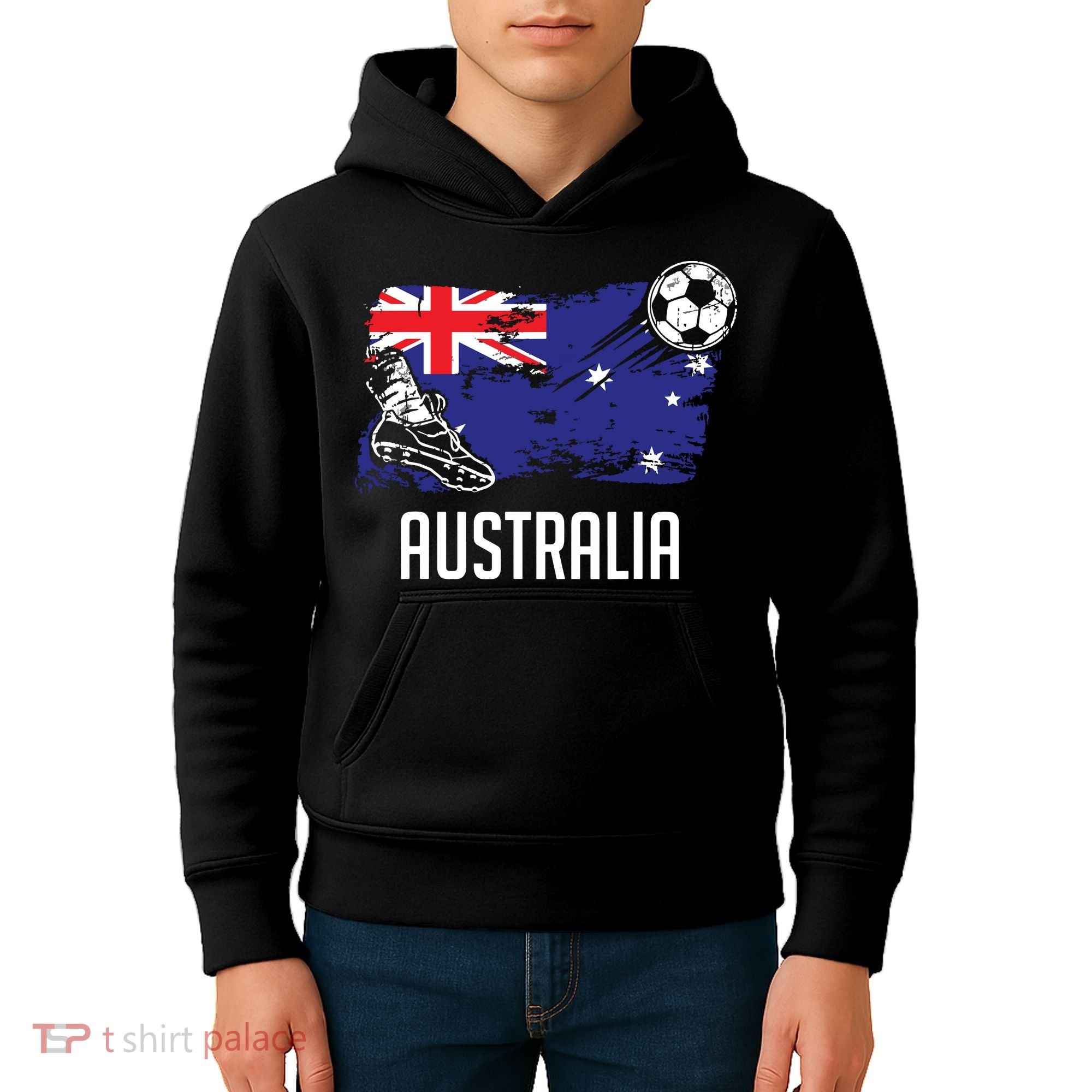 Australia Flag Jersey Australian Soccer Team Australian Kids Hoodie