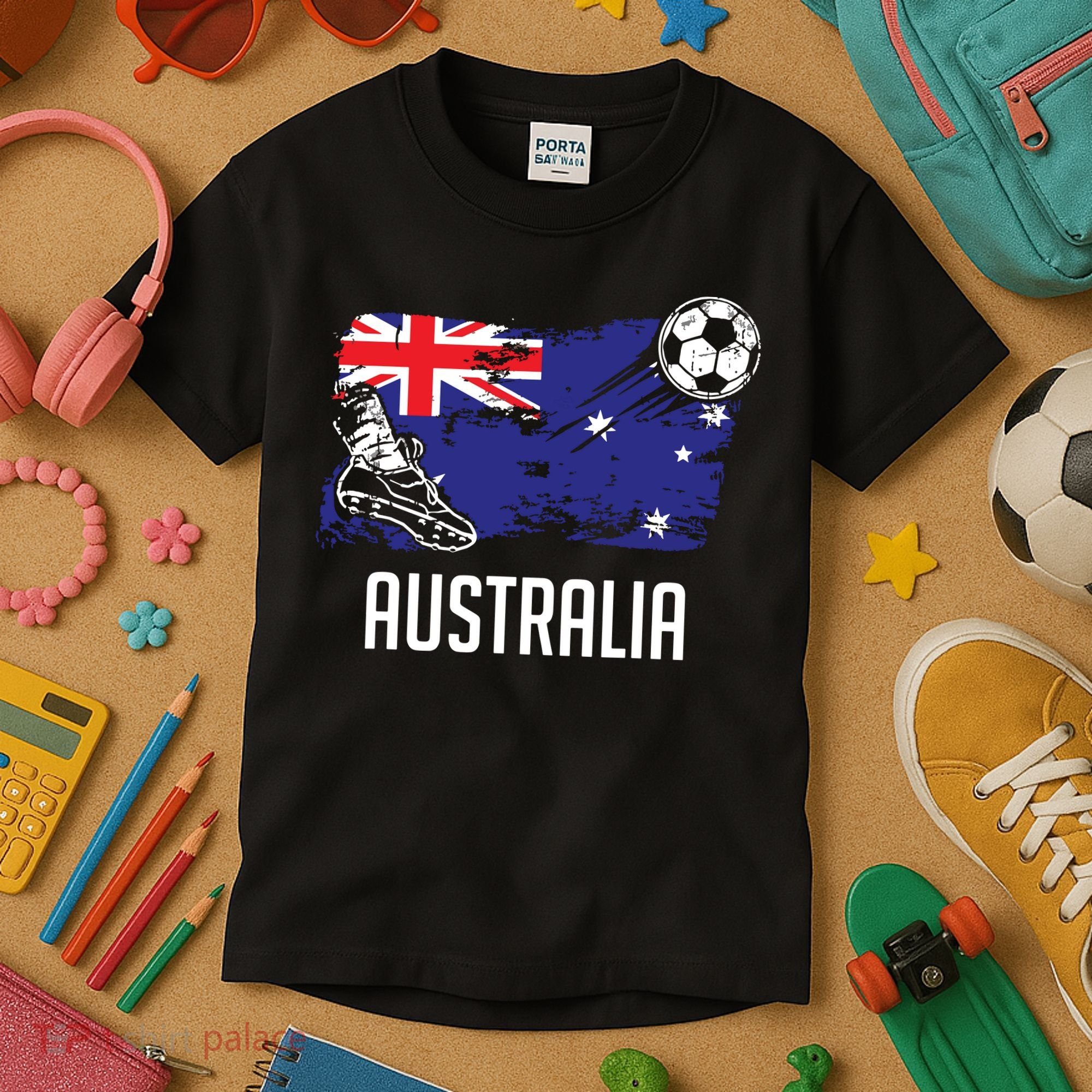 Australia Flag Jersey Australian Soccer Team Australian Kids T-Shirt