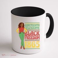 African Female Juneteenth Celebrate Black Freedom 1865 Coffee Mug thumb 1