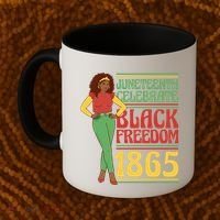 African Female Juneteenth Celebrate Black Freedom 1865 Coffee Mug thumb 2