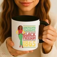 African Female Juneteenth Celebrate Black Freedom 1865 Coffee Mug thumb 3