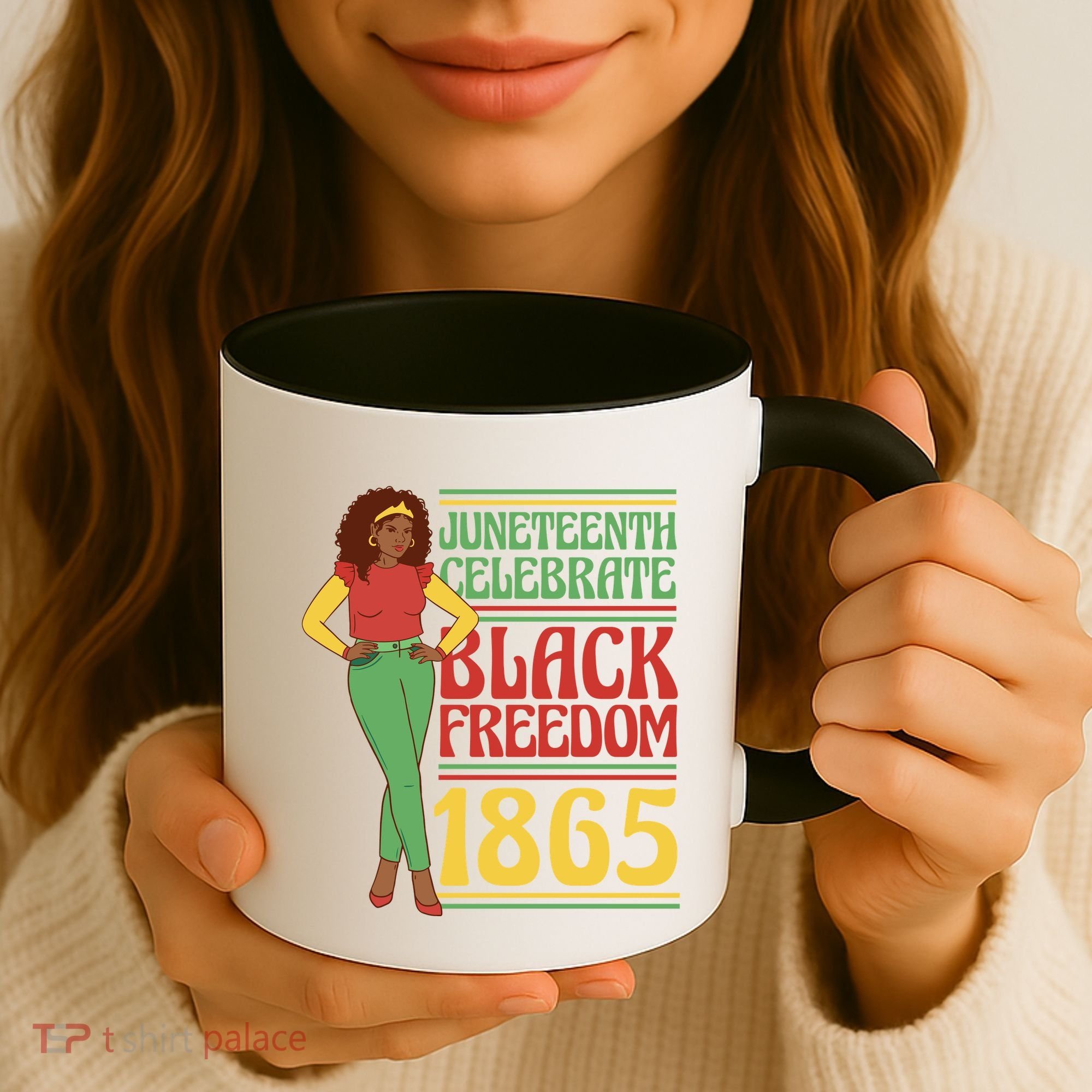 African Female Juneteenth Celebrate Black Freedom 1865 Coffee Mug