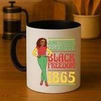 African Female Juneteenth Celebrate Black Freedom 1865 Coffee Mug thumb 4