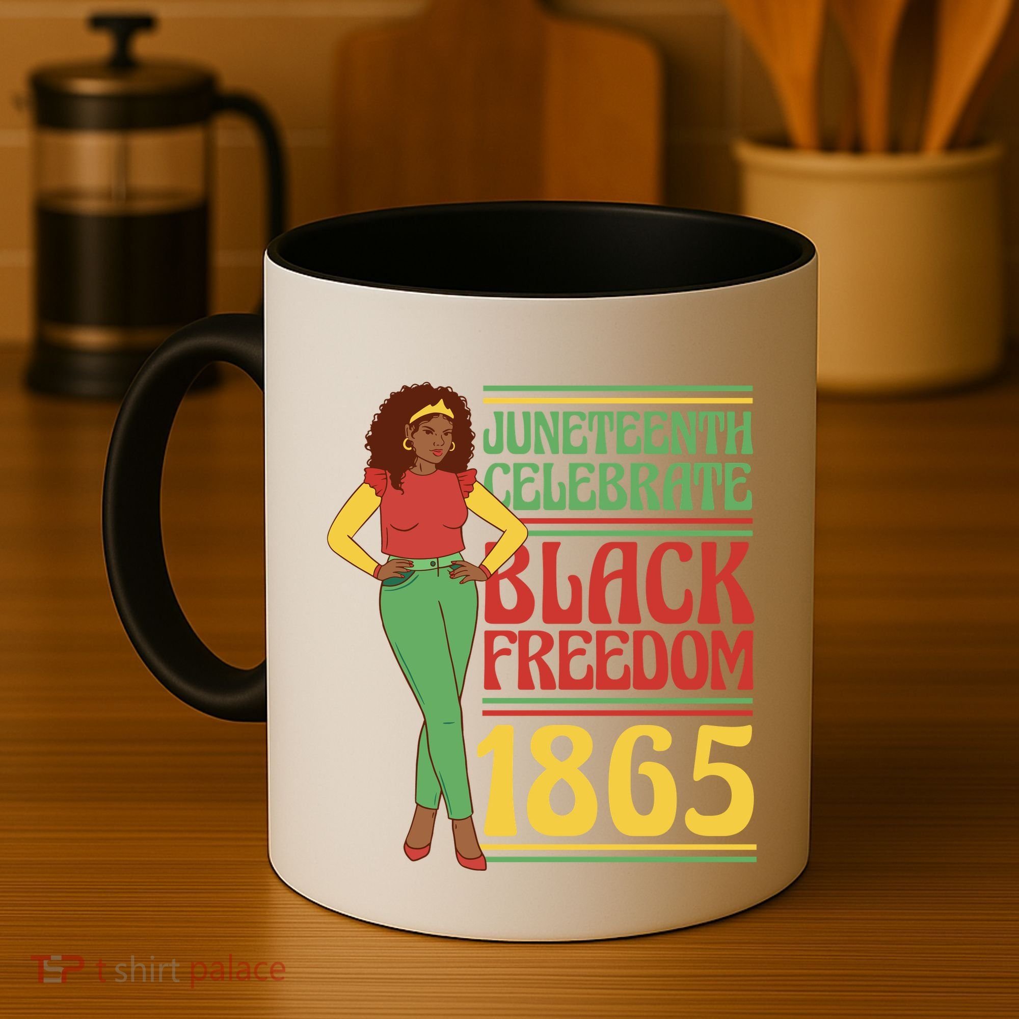 African Female Juneteenth Celebrate Black Freedom 1865 Coffee Mug