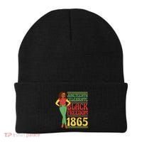 African Female Juneteenth Celebrate Black Freedom 1865 Beanie thumb 0