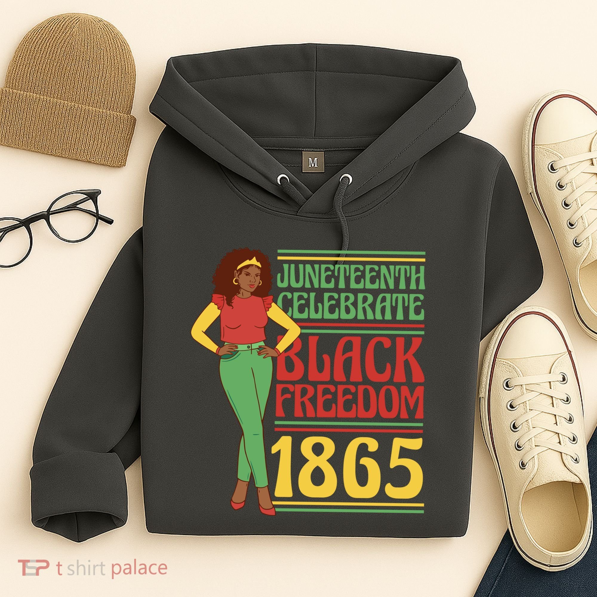 African Female Juneteenth Celebrate Black Freedom 1865 Hoodie