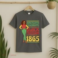 African Female Juneteenth Celebrate Black Freedom 1865 T-Shirt thumb 2