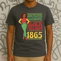 African Female Juneteenth Celebrate Black Freedom 1865 T-Shirt thumb 3