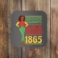 African Female Juneteenth Celebrate Black Freedom 1865 Coaster thumb 0
