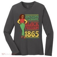 African Female Juneteenth Celebrate Black Freedom 1865 Women's Long Sleeve Shirt thumb 0