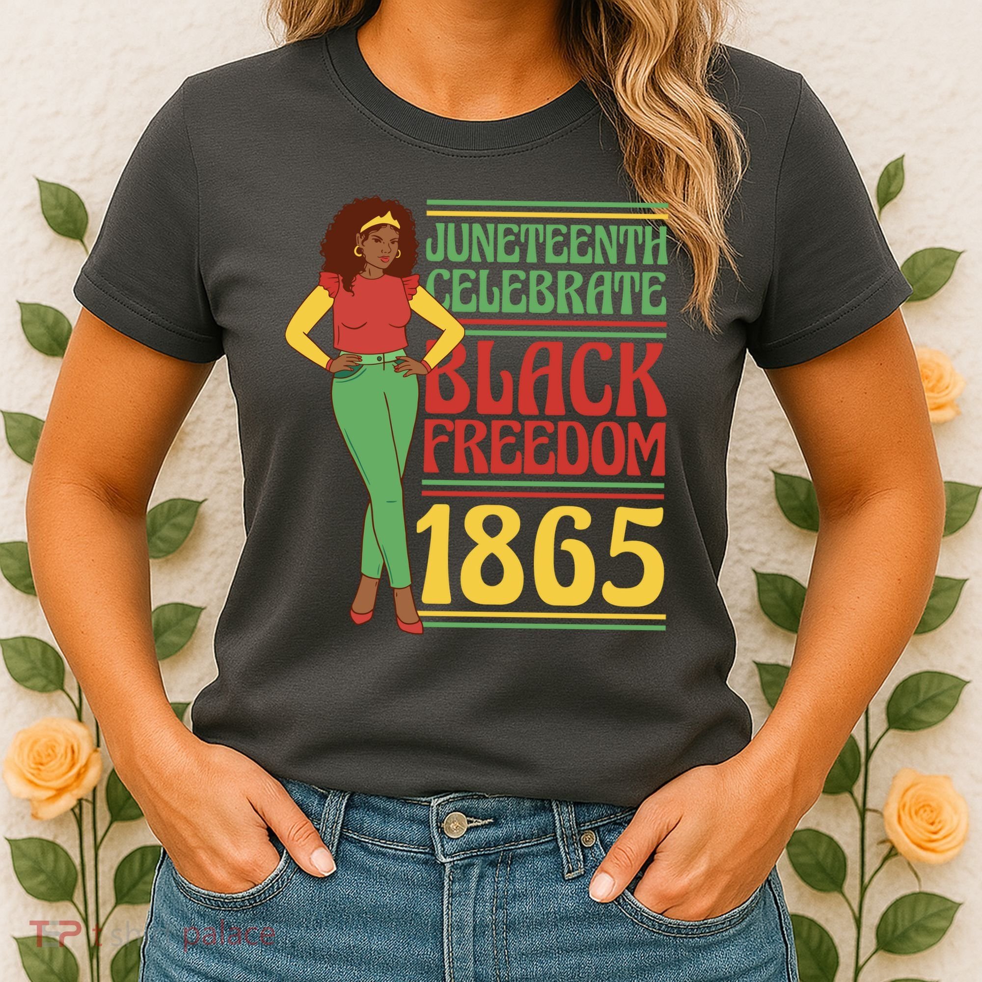 African Female Juneteenth Celebrate Black Freedom 1865 Women's T-Shirt