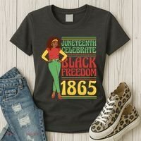 African Female Juneteenth Celebrate Black Freedom 1865 Women's T-Shirt thumb 3