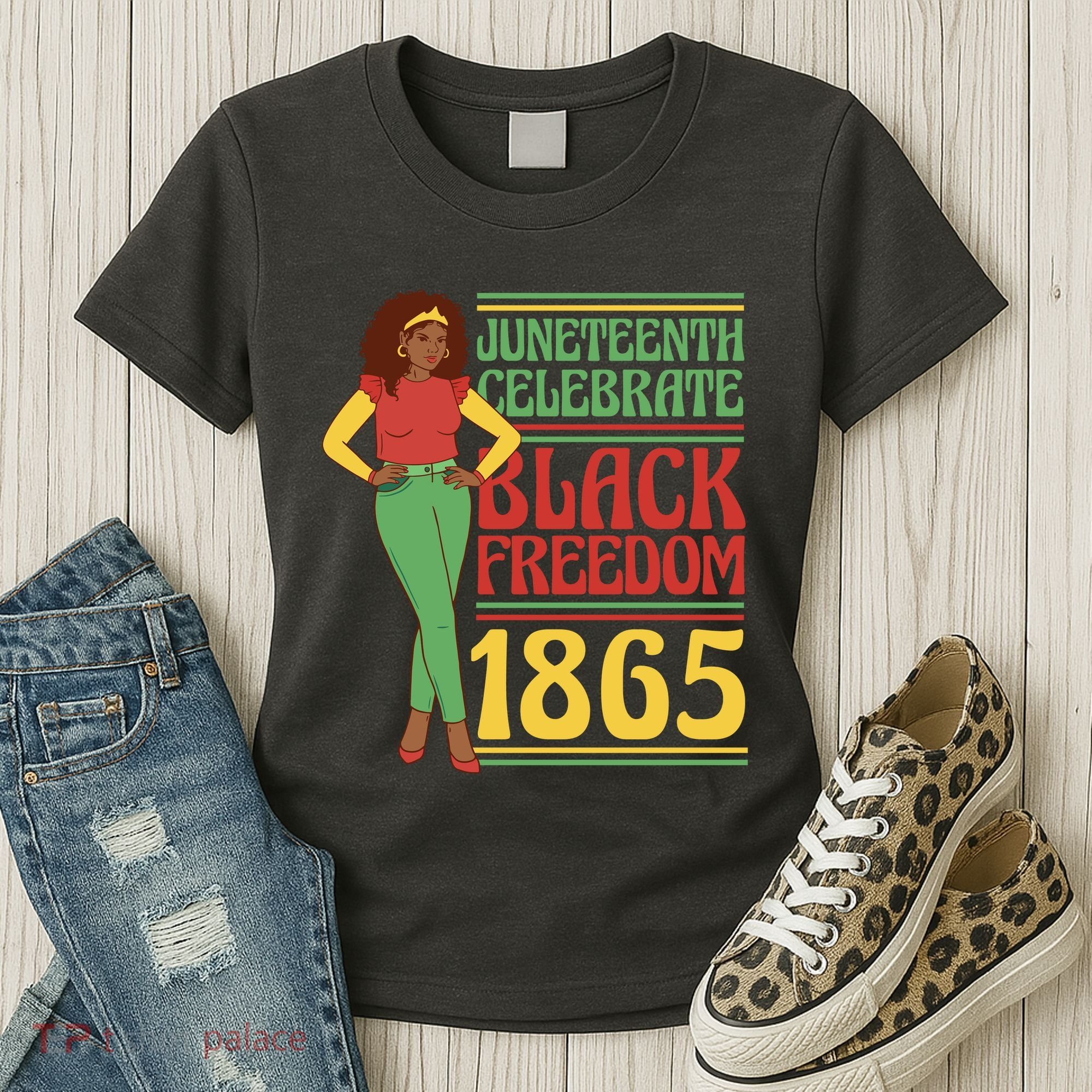 African Female Juneteenth Celebrate Black Freedom 1865 Women's T-Shirt